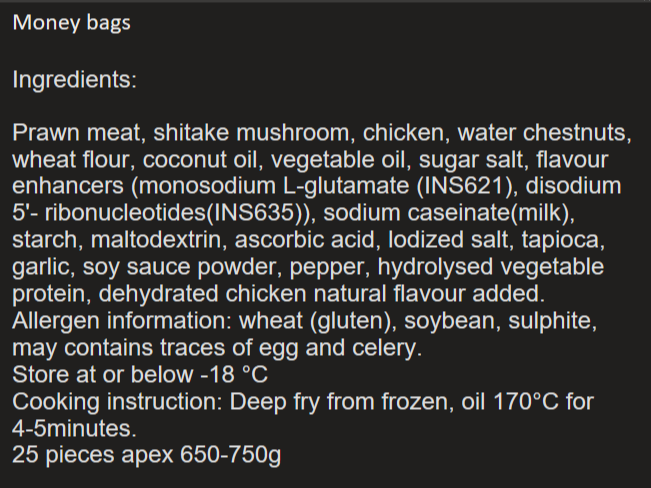 Thai Money Bags. 25 piece bags. $25 each.  Minimum order of x4 bags and free delivery in Auckland City